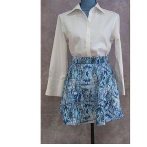 NEW Wet Seal Blue Print Skater Skirt Size S